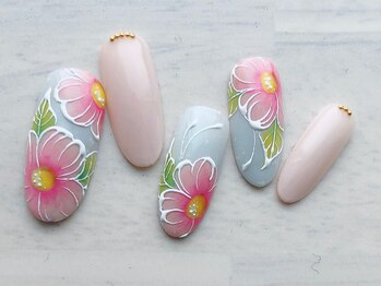 ネイリックス 栄ガスビル(NAILX)/ぷっくりフラワーネイル