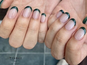 テラスヘア(TERRACE hair)/グリーンフレンチネイル