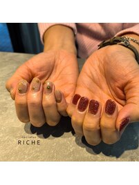 キラキラクリスマスネイル