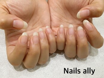 ネイルズアリー 立川店(Nails ally)/クリアジェル×補強×シンプル