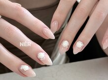 ネール(NER)/美爪育成×ローズビジューネイル