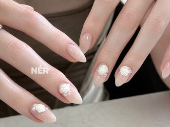 ネール(NER)/美爪育成×ローズビジューネイル