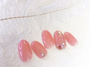 ナル バイ ネイルブレイク(Nalu by Nail Break)/ピンク×シンプルきらきら