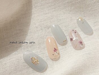 シアー押し花nail