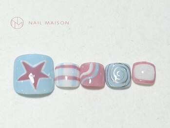 ネイルメゾン 梅田(NAIL MAISON)/スターうねうねチェックポップ