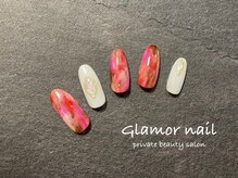 グラマーネイル(Glamor nail)/レッド×アート