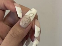 ジェミーネイル エビス(Jemiy nail ebisu)/フレンチ音符ストーン