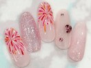 花火　フラッシュネイル　夏