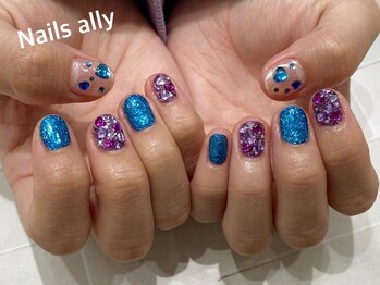 ネイルズアリー 立川店(Nails ally)/ホロ×ラメ×ストーンうめつくし