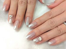 エムスラッシュ ネイル センター北店(M.SLASH)/パラジェル　ホワイトミラー