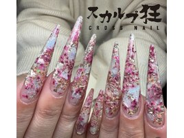 押花埋め込みデザインスカルプ
