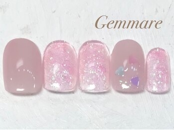 ジェンマーレ 青葉台店(Gemmare)/シンプルパステルハートネイル