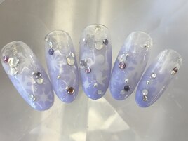 雪の結晶ネイル￥9200