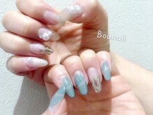 ボネール(nail ＆ eyelash Bounail)/ミラー　アシンメトリー　パール