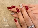 今月人気の赤ネイル