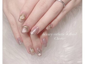 リボン×リングネイル