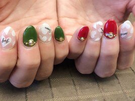 ハート×クリスマスカラー