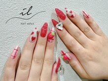 イル 神戸店/ハート×チェックネイル