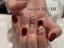 ノーム ネイル(NO-MU)/ハート×ミラーフレンチ