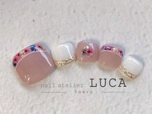 ネイルアトリエルカ(nail atelier LUCA)/W-148 大人可愛い押し花フット