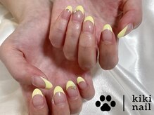 キキネイル 二子玉川(kikinail)/イエローフレンチ/春ネイル