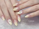 イエローグラデ／花
