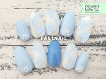 ファストネイル 立川店(FAST NAIL)/ブルーのすりガラスネイル