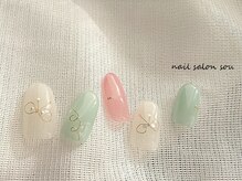 ソウ 難波店 nail salon Sou/韓国風☆ワイヤー蝶々nail