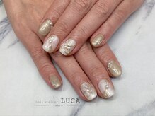 ネイルアトリエルカ(nail atelier LUCA)/W-973 大人可愛いリボンネイル
