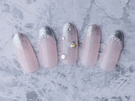 ラメフレンチワンホンネイル
