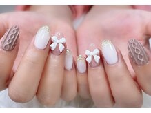ディアリーネイル(Dearly Nail)/ニット＆リボンネイル