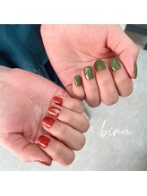 ビヌ(Binu)/秋色アシメネイル