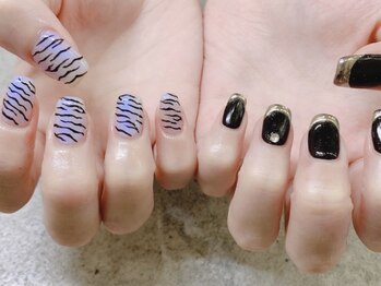 プライズアイリス アイラッシュ 池袋東口店(prize Iris eyelash)/ゼブラ柄ネイル【池袋】