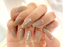 ネイルマジック 仙台一番町店(NAIL MAJIC)/グレージュうねうねミラー