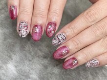 エムネイル(M-Nail)/★マグネット×ツイードネイル★