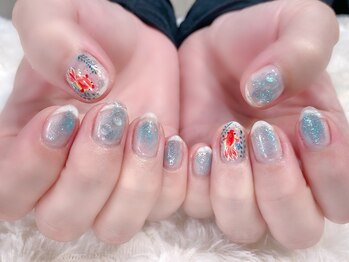 ラルネイル 大宮(Lull. nail)/#ニュアンス#ぷっくり#金魚#夏