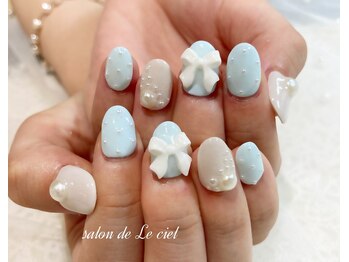 サロン ドゥ ル シエル(salon de Le ciel)/リボン*パールnail