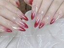 あかグラデーションネイル