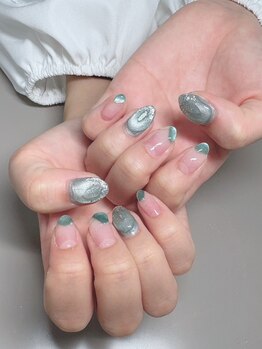 ザ バームシックス 銀座三丁目店(THE BALM six)/マグネットネイル/緑ネイル