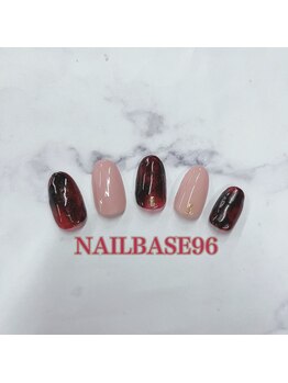 ネイルベースキュウロク(NAILBASE96)/ボルドーべっ甲ネイル
