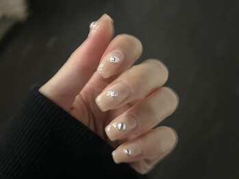 yomu eyenail/ワンカラー+スタッズ