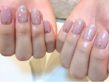 ネイルズ ララ(nails Lala)/大理石風デザイン。