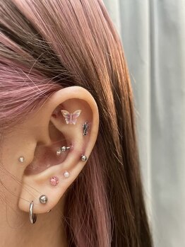 サロン デ リブレ 岡山駅前店(salon de Libre)/ピンク系韓国風耳つぼジュエリー