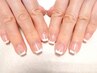 【Hand】 王道フレンチネイル(クリア+ワンカラー)¥6930♪