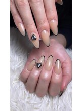 ディバネイル(Diva_nail.$)/スキニー黒フレンチ