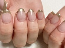 ジュエ ネイルスタジオ(jouer nailstudio.)/ミラーフレンチネイル