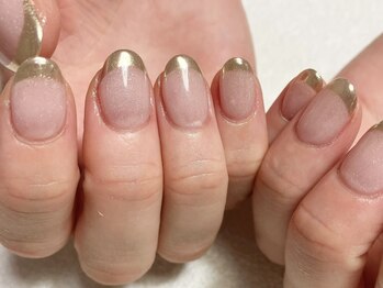 ジュエ ネイルスタジオ(jouer nailstudio.)/ミラーフレンチネイル