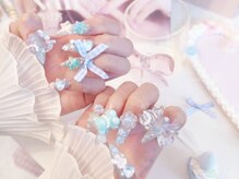 メイプルジェム(Maplegem)/ゴテゴテ水色ネイル