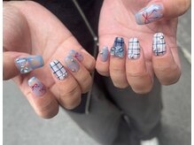 アトリエループ(atelier Loop by shiho)/mikaリボンチェックネイル