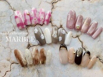 ネイルアンドリラクゼーション マーブル(MARBLE)の写真/シンプルネイルも華やかネイルも定額メニューで実現*高技術×丁寧な施術で仕上がり&モチの良さに自信あり◎
